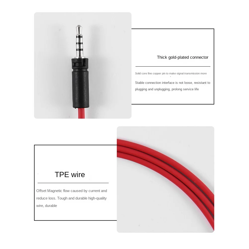 B47C Replacement Audio Cable For MOMENTUM Headphones Bluetooth Cord Headsets Connecter Audio Cable With Mic Remoter