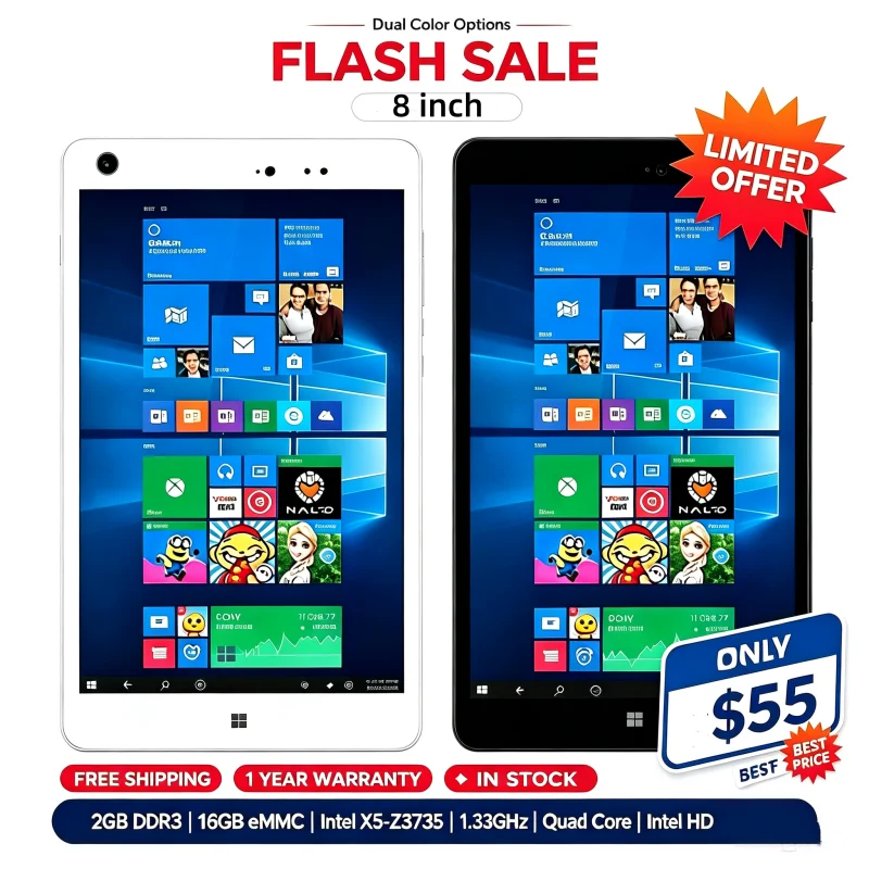 8 INCH T10 U1 Windows 10 Tablet X5-Z3735 CPU 32 Bit 2GB DDR3 RAM 32GB EMMC ROM Quad Core Dual Camera Intel HD Graphic