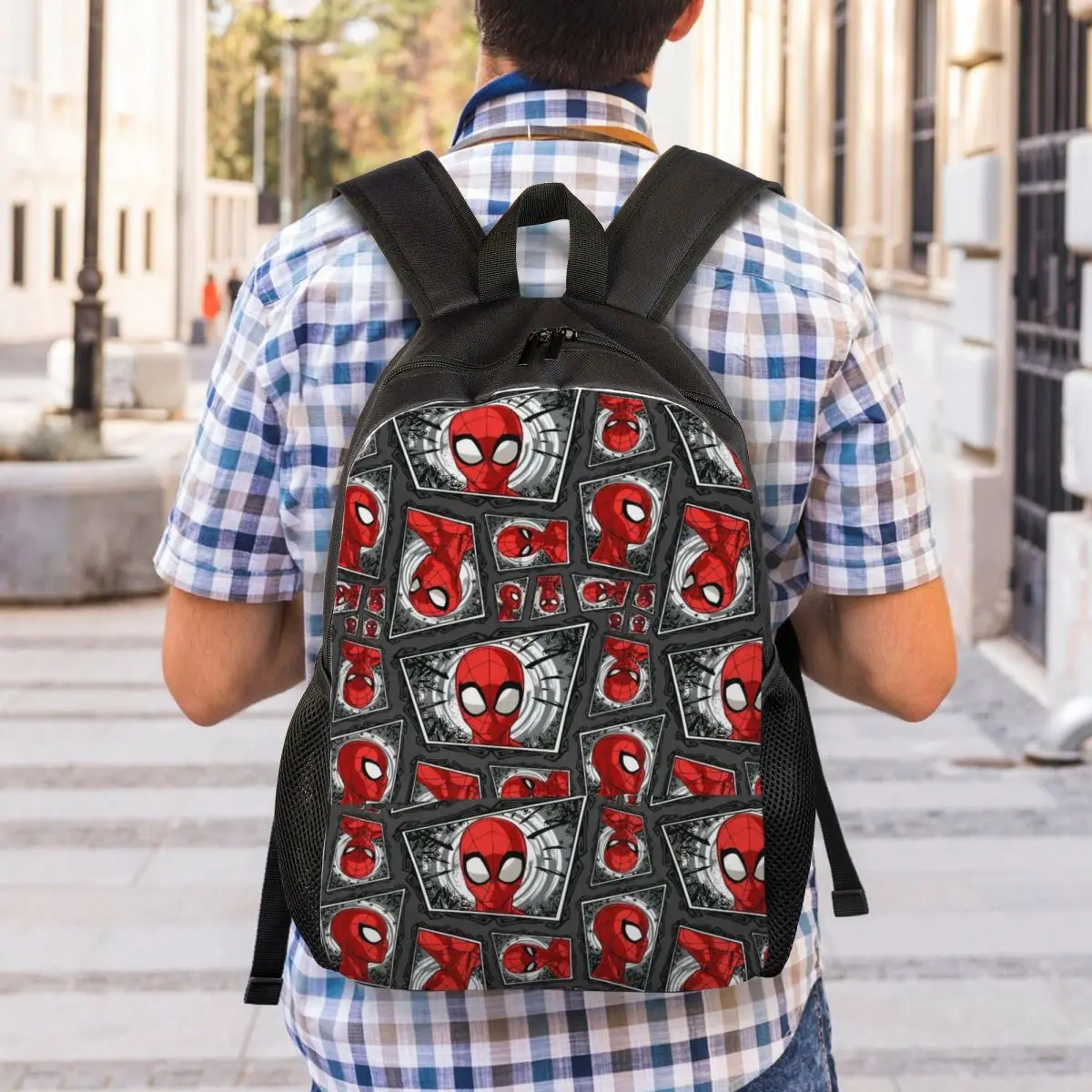 Custom Spider Man Heads Collage Laptop Backpack Men Women Fashion Bookbag for School College Student Bag