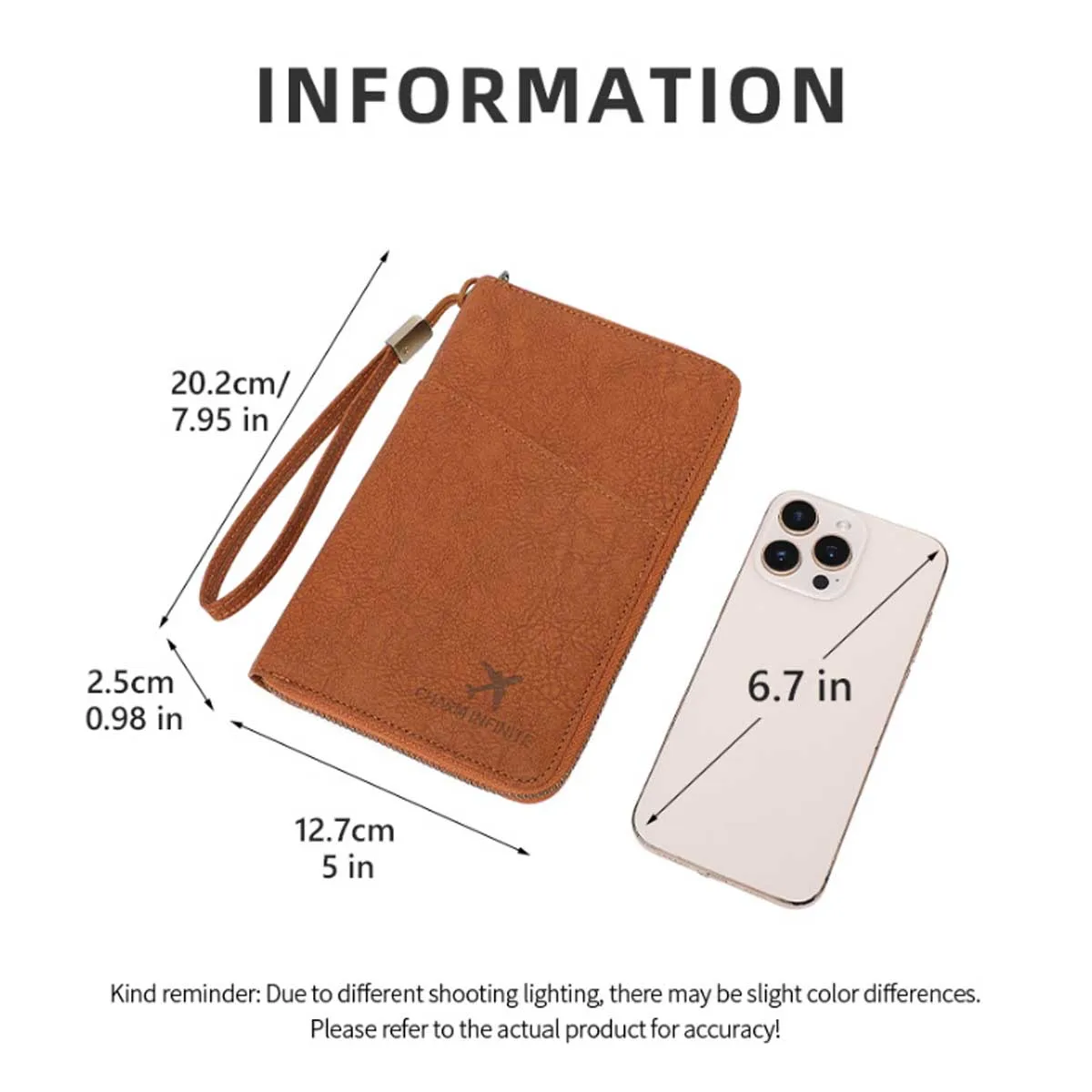 متعددة الوظائف RFID حجب حقيبة جواز السفر حامل مستندات السفر مع سحاب طويل تخزين التذاكر المحفظة لجوازات السفر المتعددة #6