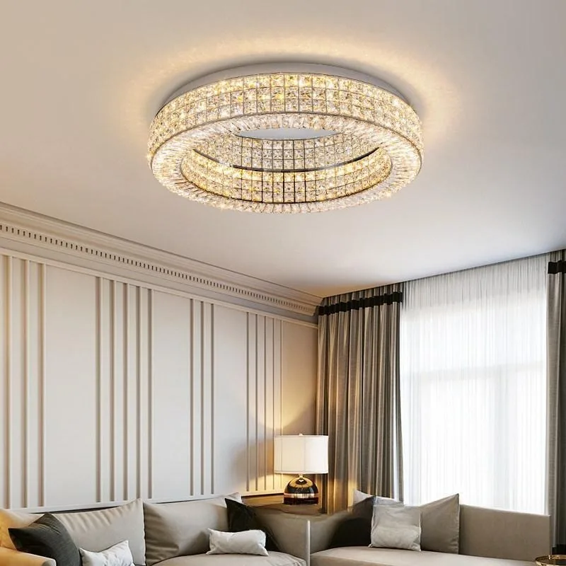 Modern Luxury Minimalist K9 Crystal Full Spectrum LED Ceiling Light Living Room Bedroom Home Decor Novelty New Energy Saving