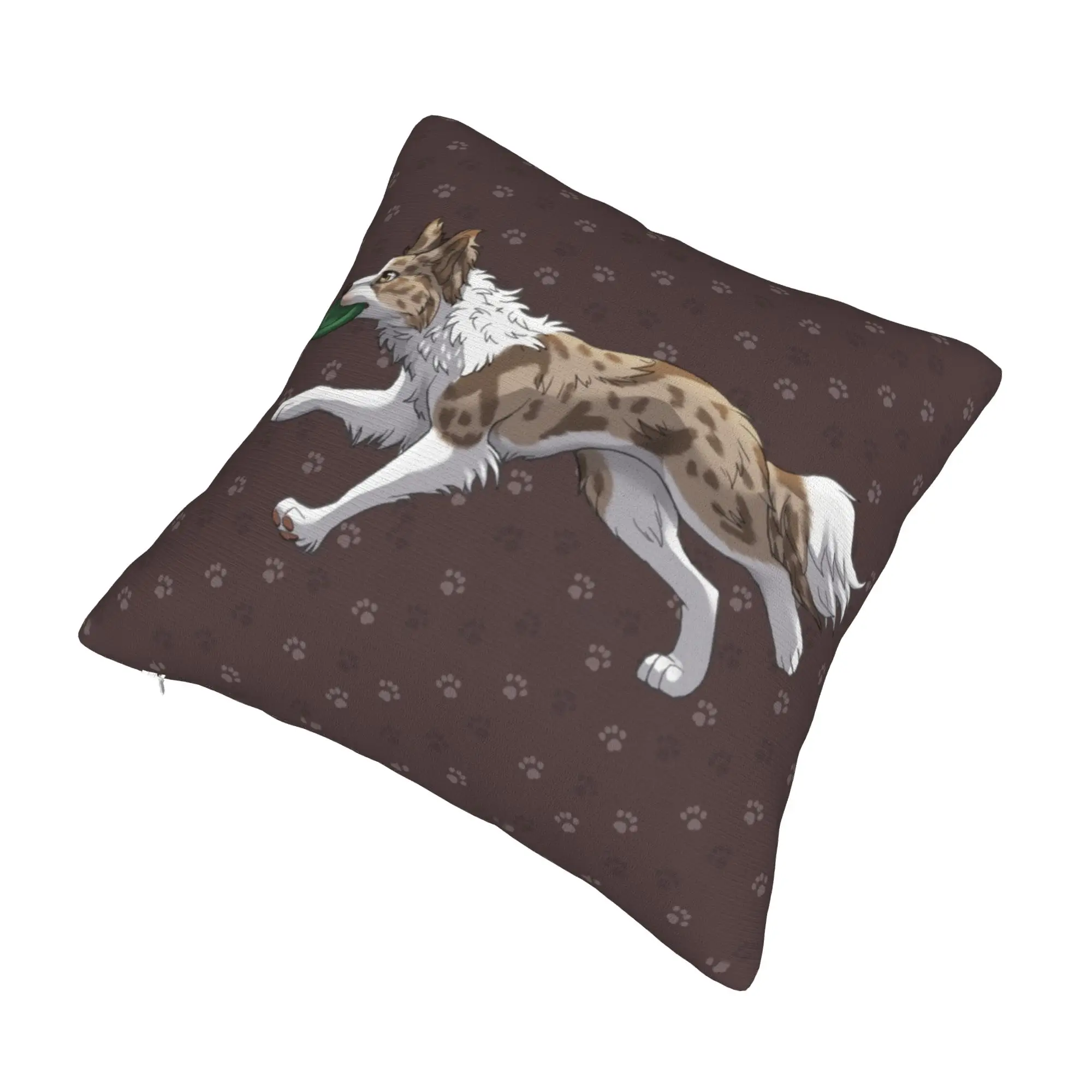 Running Red lilac Merle Border Collie Throw Pillow Home Decoration Dog Pet Modern Cushion Cover Car Pillowcase