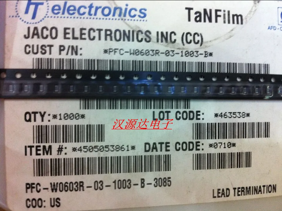 

20 шт./лот 0603 100 К 0,1% 25 PPM 0,1 Вт PFC-W0603R-03-1003-B чипы электронные новые