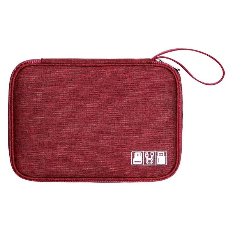 Solid color simple and practical portable power bank storage bag digital bag travel charging cable earphone storage bag data cab