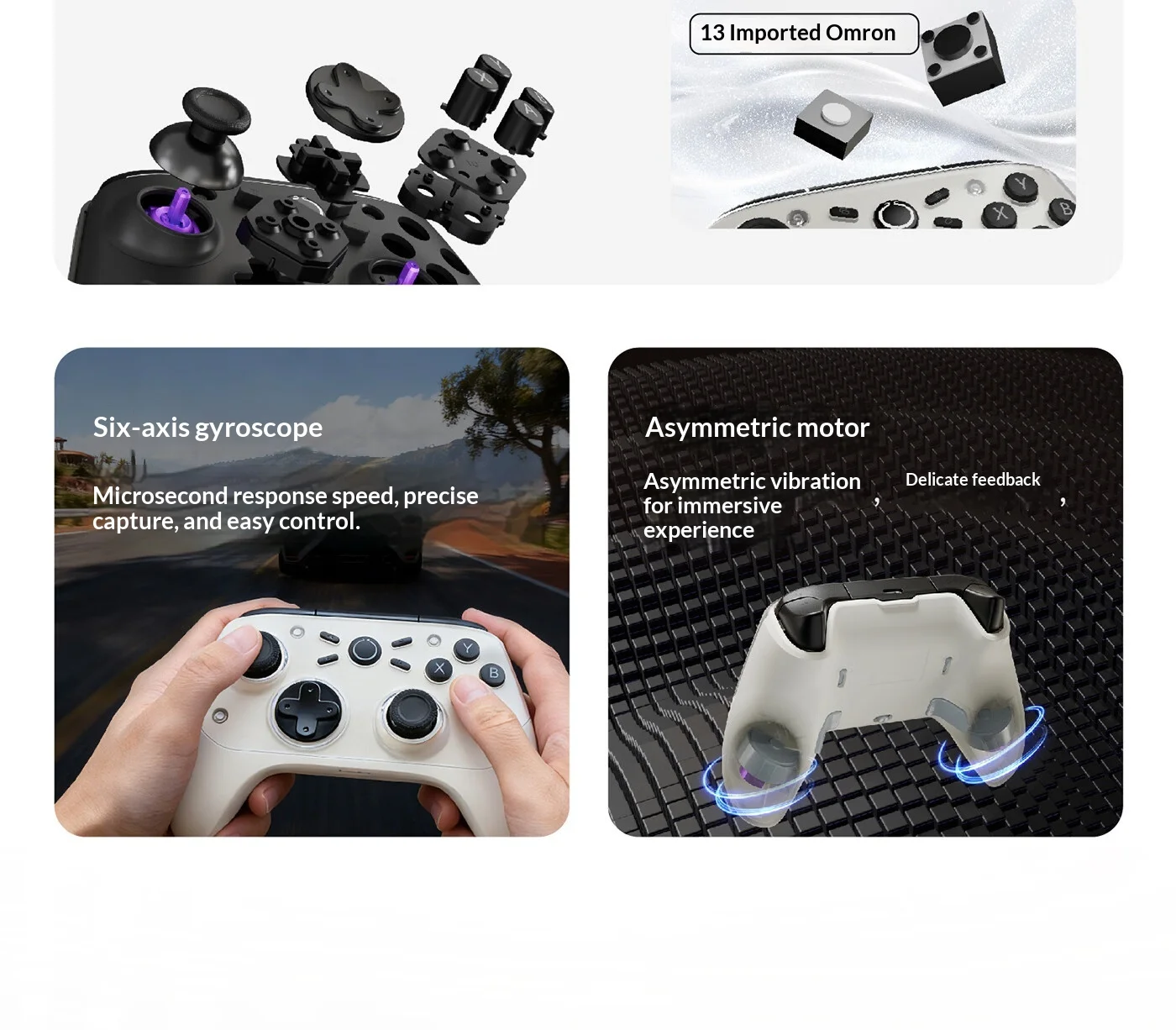 Gripure HaptiX-1 Controller 黒 Gripure HaptiX-1 8K Game Controller Capacitive Joystick Asymmetric