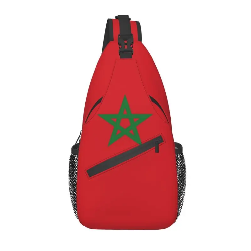 

The Flag Of Morocco Sling Chest Crossbody Bag Men Fashion Shoulder Backpack for Camping Biking