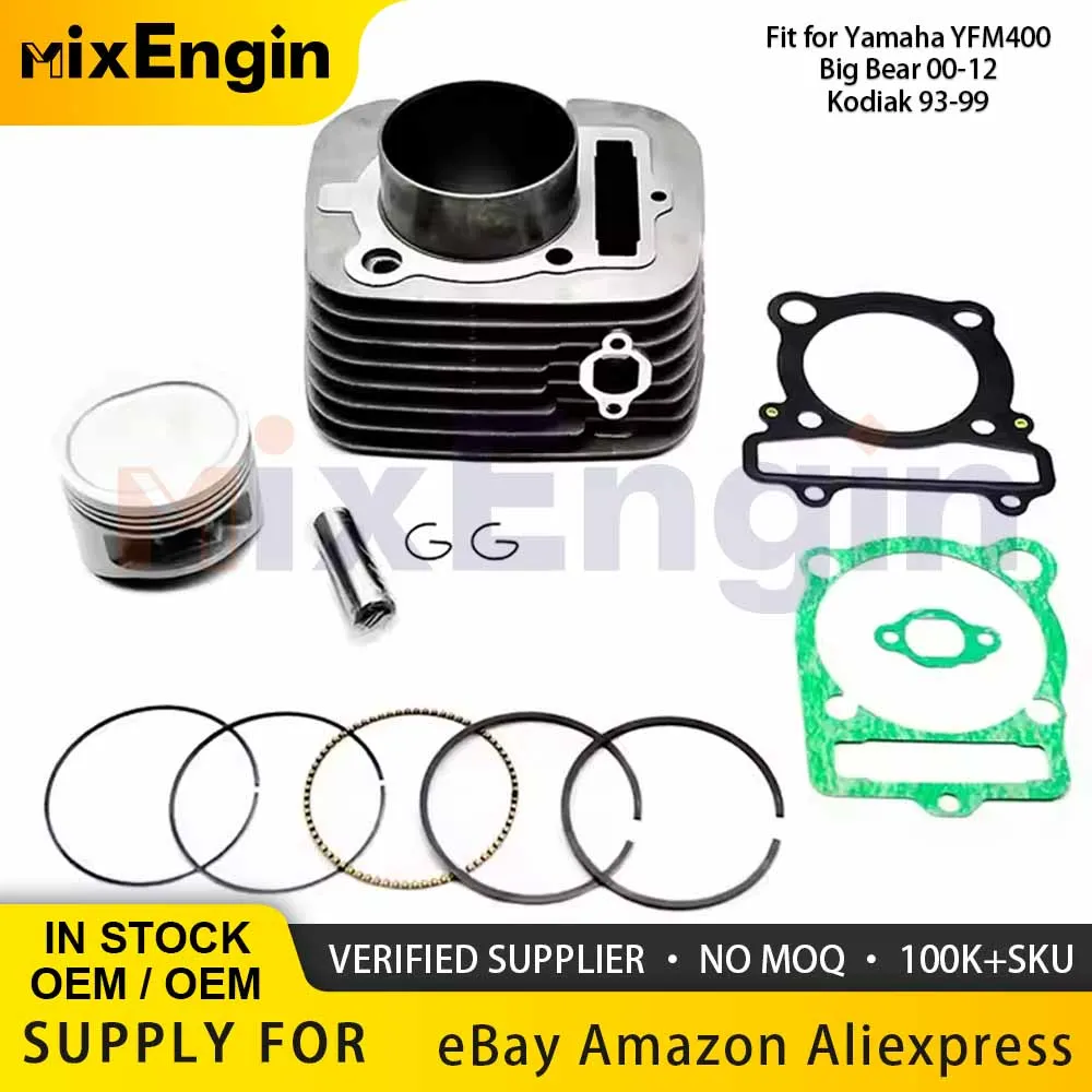 

Motorcycle Engine Parts 83mm Cylinder Piston Gasket Top End Rebuild Kit For Yamaha YFM400 Big Bear 00-12 Kodiak 93-99 YFM 400