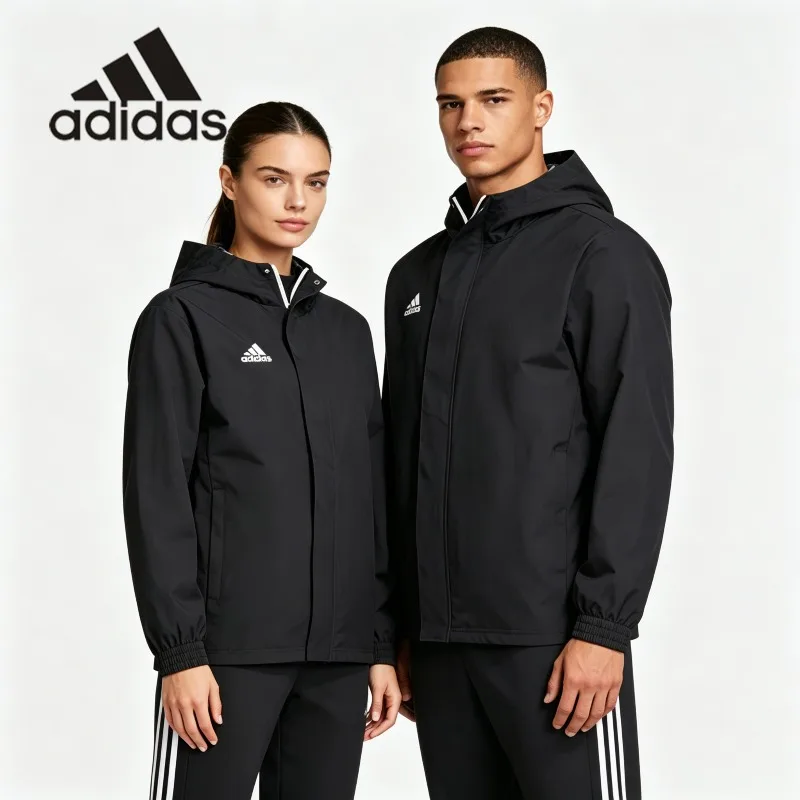 adidas Adjustable Cuff Hood Windbreaker Spring Jogging Pocket Light Sports OuterwearIK4010 1PCS
