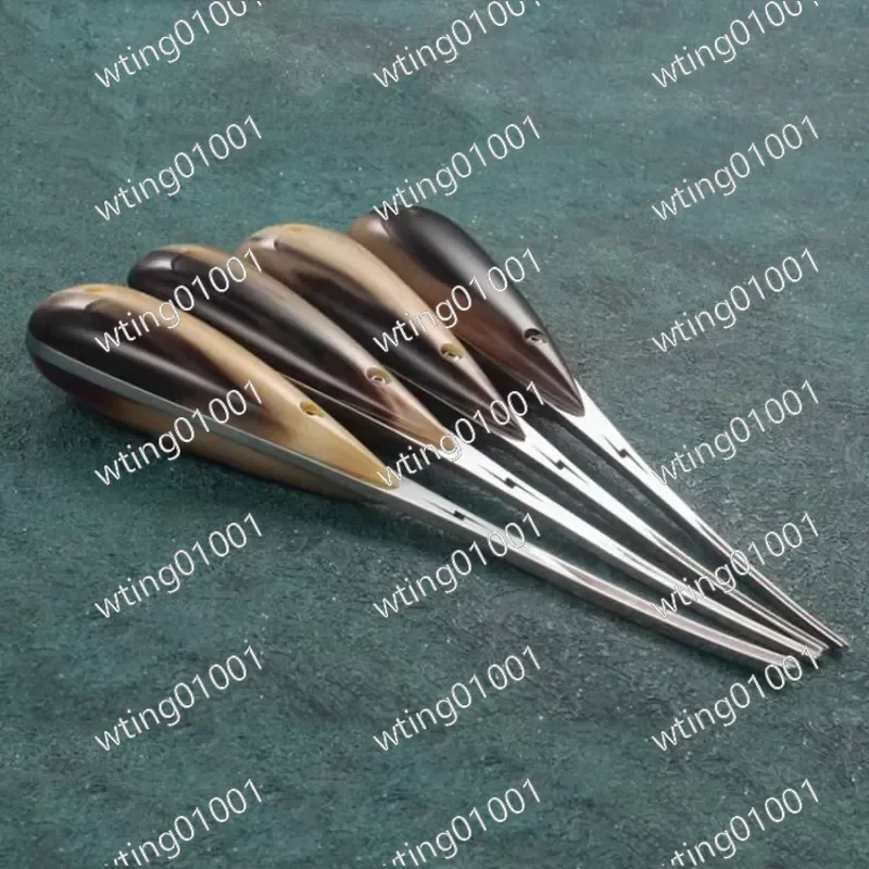 for M390 Steel Blade Horn Patch Handle Handmade DIY Leather Craft Tools High End Leather Edge Bevel Trimmer