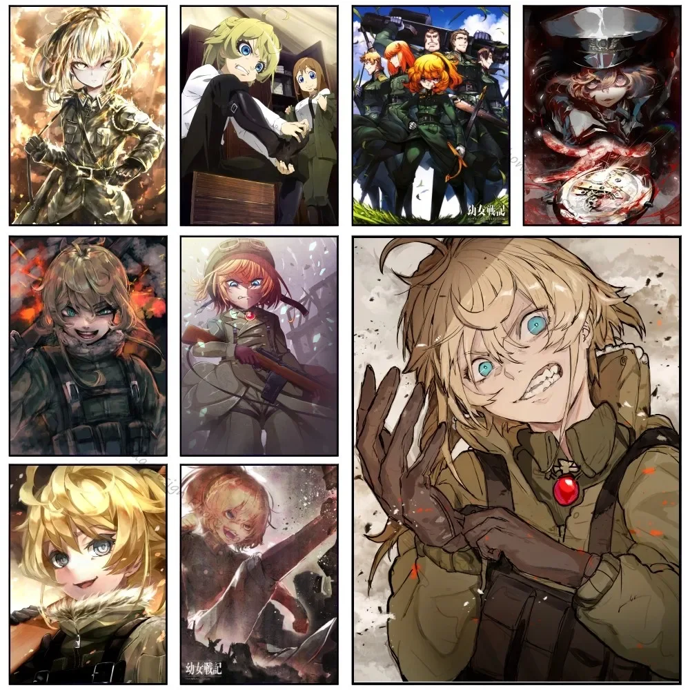 1pc Anime Youjo Senki Saga of Tanya The Evil Poster Good Quality Prints Room Home Bar Cafe Decor Aesthetic Art Wall Painting