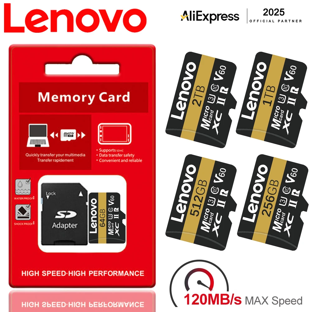 

Original 2TB Lenovo 1TB 512GB V60 A2 4K Mini Flash Cards Micro TF SD Card High Speed Memory Cards For PC/Desktops/MP4/Switch