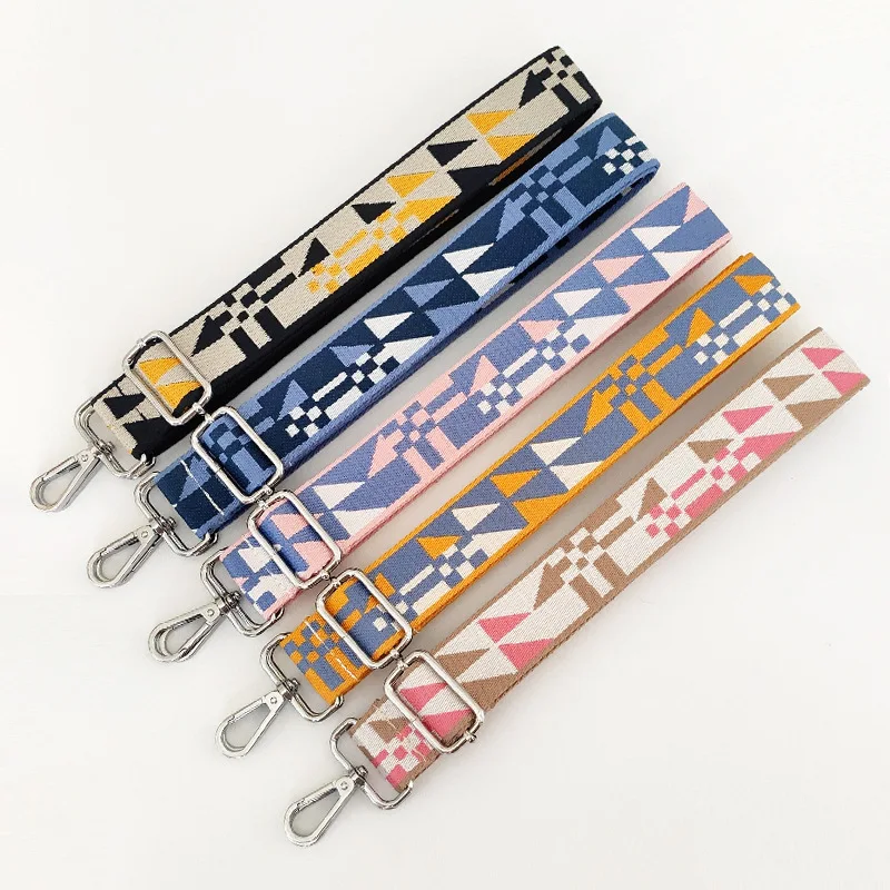 Stylish Colorful Ethnic Wind Wide Shoulder Strap Ladies Bag Accessories Adjustable Single Crossbody Strap Detachable Sling Strap