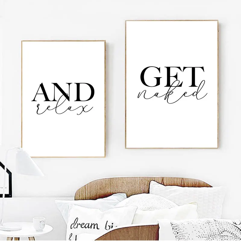 Get Naked and Relax Posters and Prints Toilet Life Quote Modular Wall Art Wall Pictures For Bathroom Modern Home Canvas Painting
