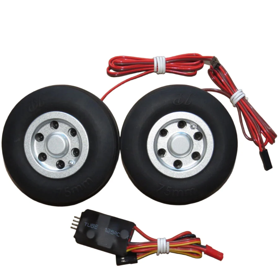 XAERO – roues de frein 70mm/75mm pour Jet RC, moyeu en aluminium robuste avec pneus en caoutchouc à haute friction, accessoires de train d'atterrissage