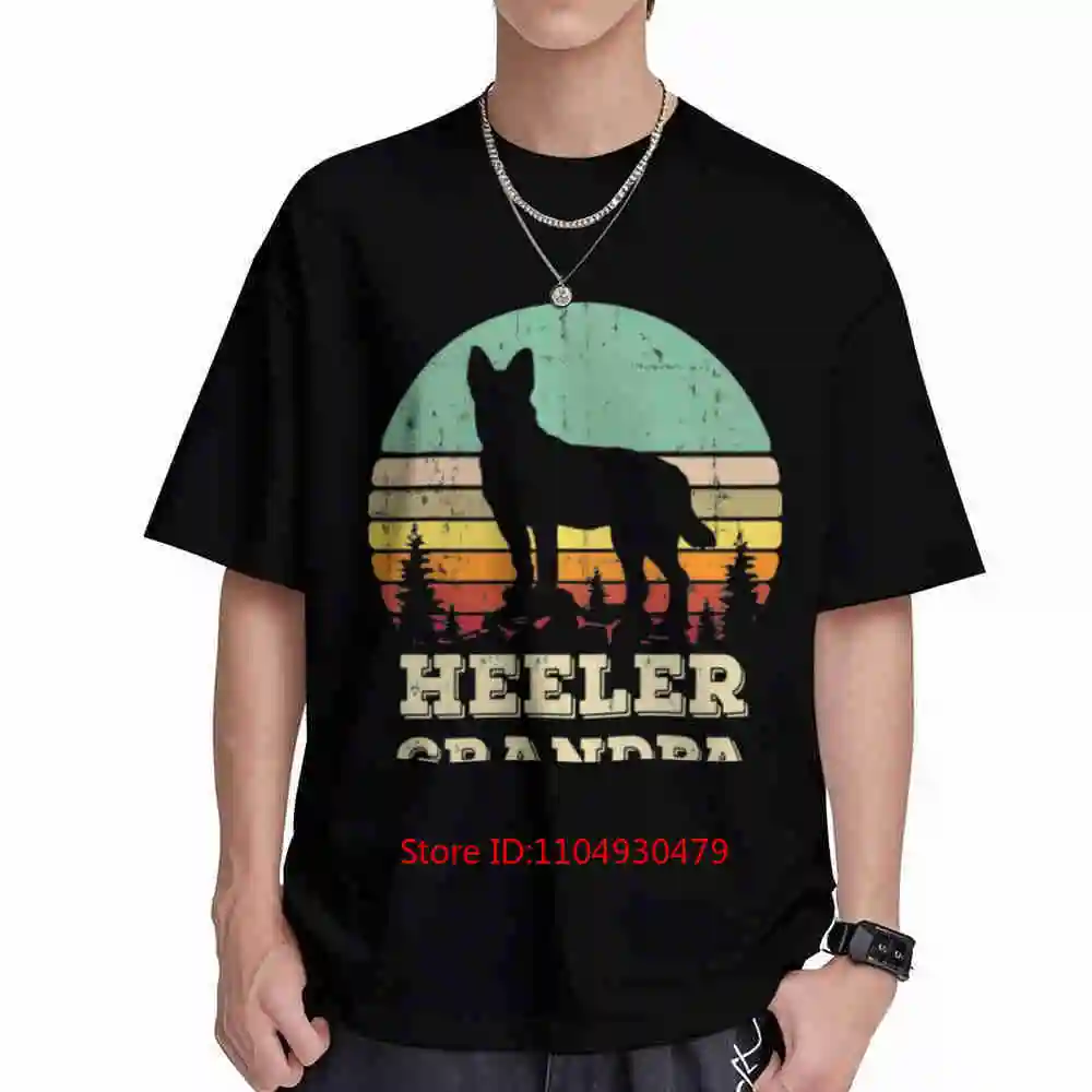 Heeler Grandpa Australian Cattle Dog Red Blue Short Sleeve Tee 100% Cotton T-Shirt