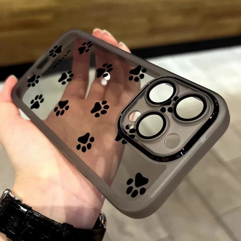 Phone Case For Huawei Nova 13 12 12i 12S Y91 Y90 Y72 Y70 Plus Y61 11 11i Ultra 10 9 Pro SE Cute Paw Print case Lens Film Cover