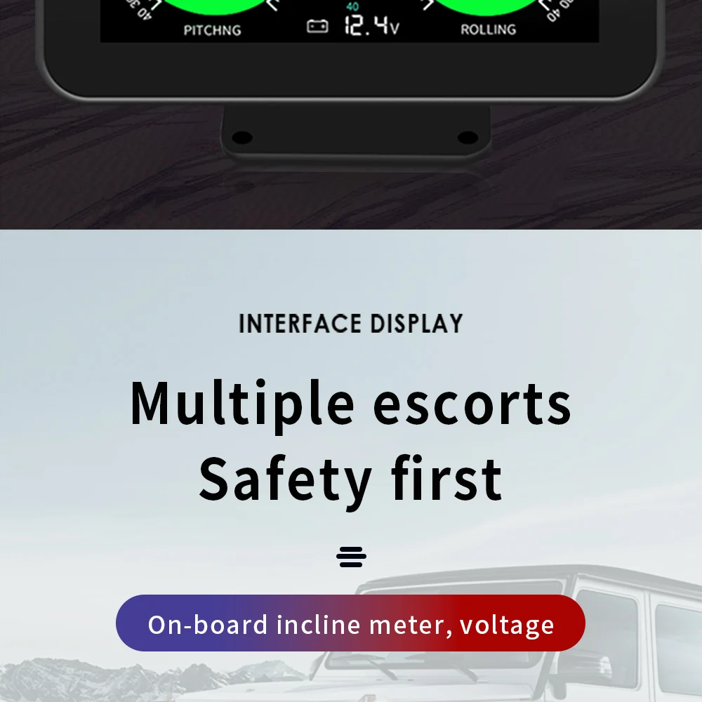 M60 Digitaler Geschwindigkeits- und Neigungsmesser Inclinometer M50 mit GPS-Tachometer und Kompass für Offroad-Zubehör 4x4 Bordcomputer – Detail 20