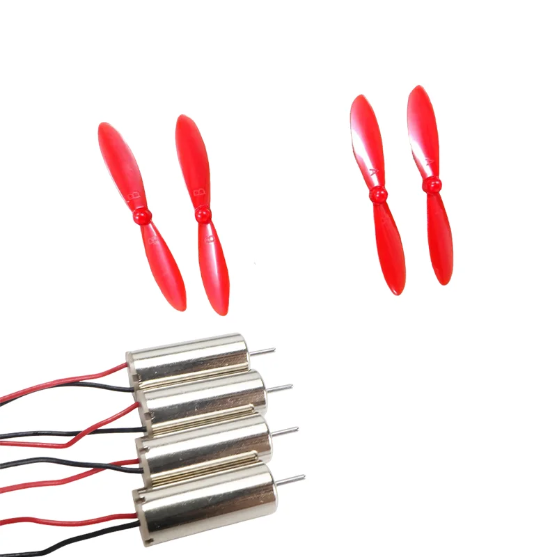 4Pcs DIY High-Speed Coreless Motor Set Hollow Cup 3.7V 50000RPM with 55mm Propeller Props CW/CCW for Micro FPV Quadcopter Toy