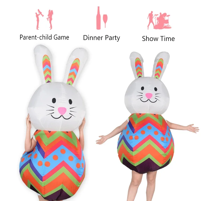 Kaninchen aufblasbare Kostüm Party Osterhase Cosplay Kostüme Maskottchen Phantasie Maskottchen Anime Halloween Kostüm für erwachsene Kinder Cartoon