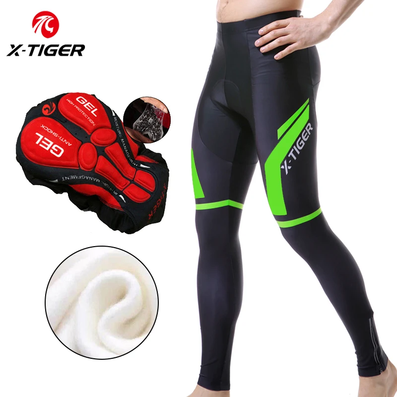 X-TIGER Pro Winter Thermal Cycling Trousers With 5D Gel Padded Mountain Bicycle Pants Racing Bike Tights Cycling Pants For Mans