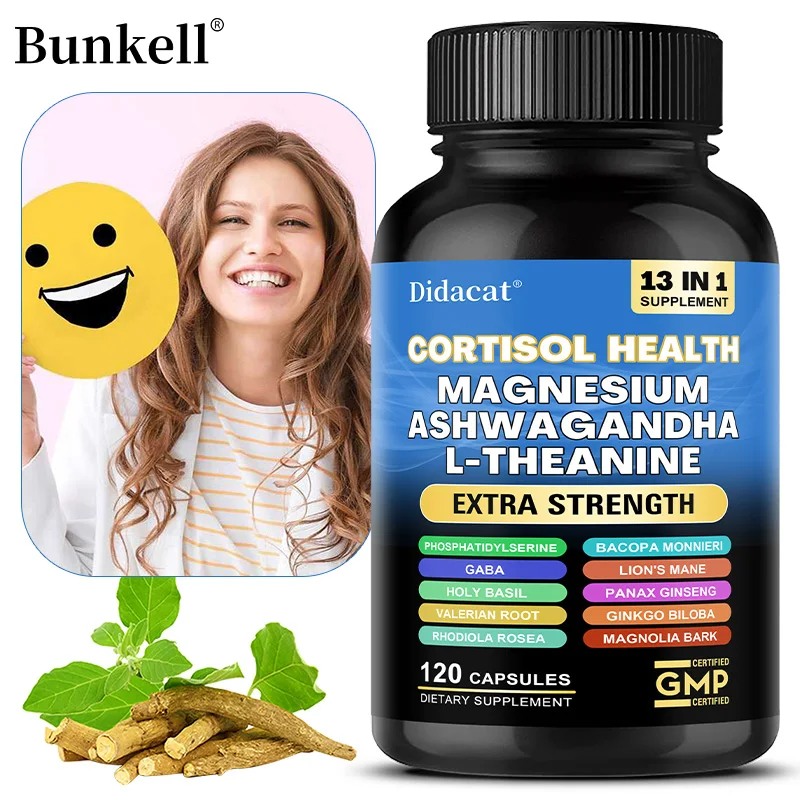 Corti-Soothe Cortisol Capsules, Magnesium Ashwagandha, Lower Stress, Stabilize Mood Support Adrenal Health & Restful Sleep