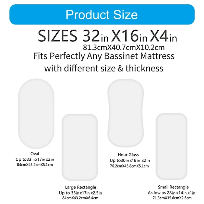 Baby Fitted Sheet Case Sleeve Protector for Rectangle Oval Mattresses N84E