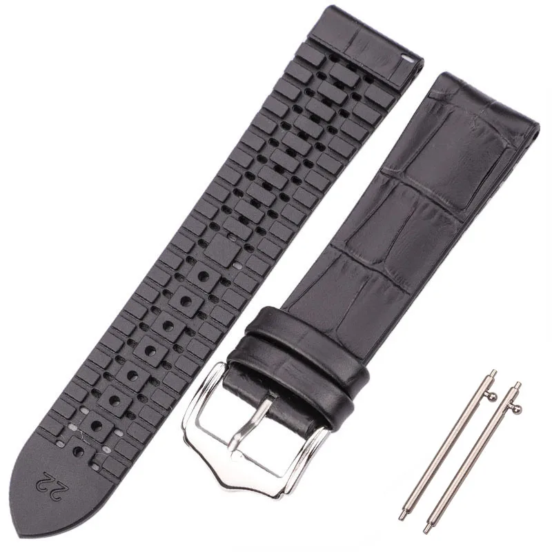 DUTRIEUX Echtes Leder Uhr Band Armband Männer Frauen 10 Farben Gummi Wasserdicht Atmungsaktiv Armband 18mm 20mm 22mm Strap zubehör 6