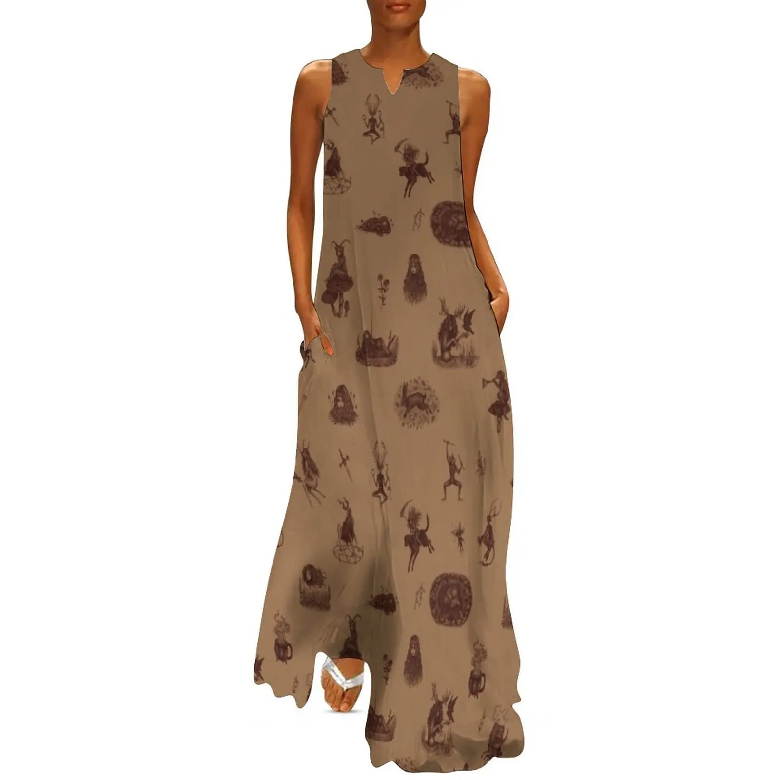 

Folk Horror in brown Long Dress prom dress 2025 dresses for womens 2025 women clothes purple dress