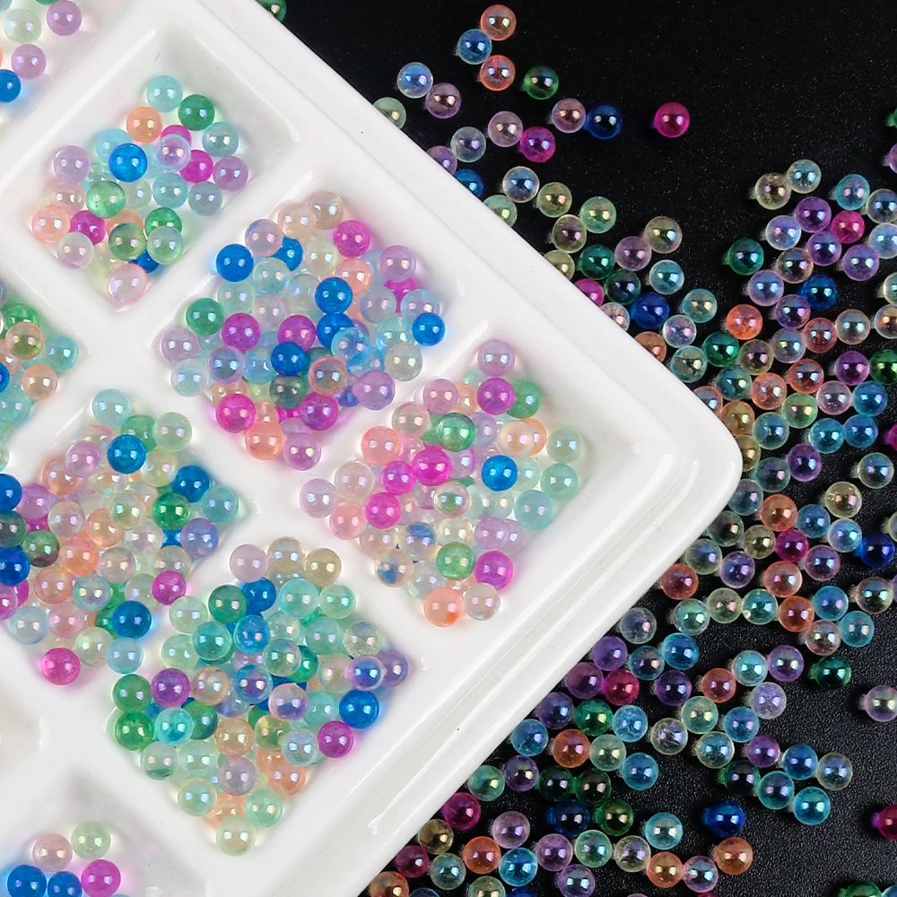 20g 2 3mm Mini Bubble Ball Beads Tiny Crystal Glass Bead For Silicone Mold UV Resin Epoxy Filler Resin Filling DIY Nail Art Deco