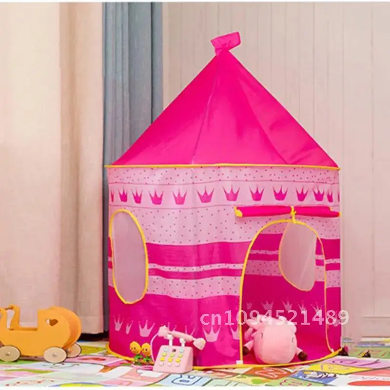 Tentes pliantes portables pour bébés et tout-petits, château pour enfants, rose, bleu, maison de jeu, camping, jouets, anniversaire, Noël, cadeaux d'extérieur, décoration de chambre