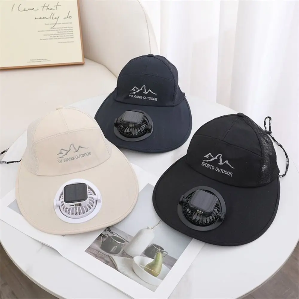 

Новая дышащая солнечная шляпа с вентилятором, зарядка через USB, быстросохнущая солнцезащитная кепка, мужская шляпа от солнца, летняя