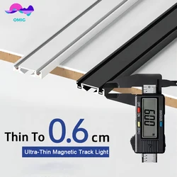 White Black Surface Ultra Thin Slim Magnetic Track Lamp Cell Light Modern Flexible Fixture Living Magnet Ceiling Lamp Rail