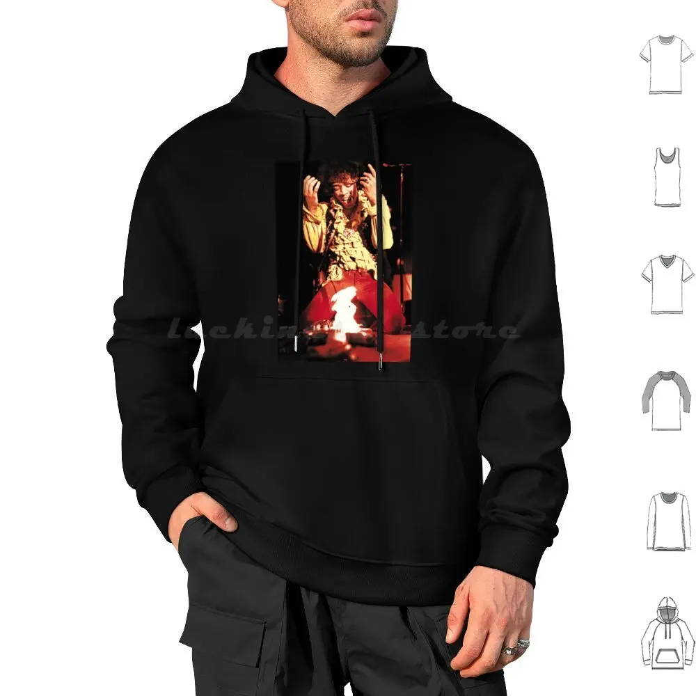 Alternative Music Legends Hoodies Long Sleeve Album Music Jimi Tour Guitar 70s Voodoo Child Classic Psychedelic