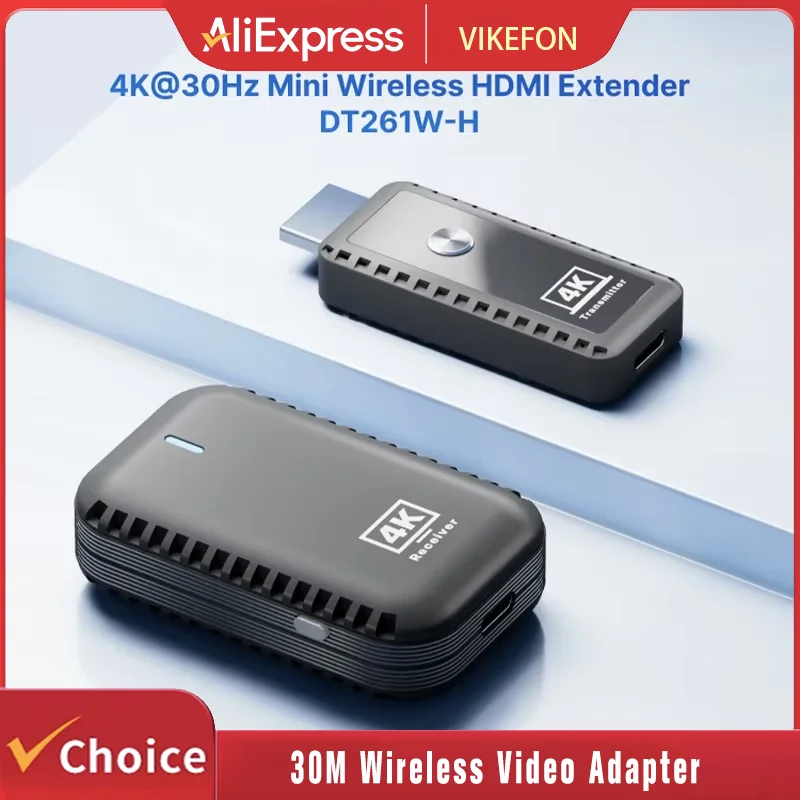 

30M Wireless Video Transmitter and Receiver Extender Display Adapter Dongle 4K 5G for PS4 PC To TV Monitor Projector Stick