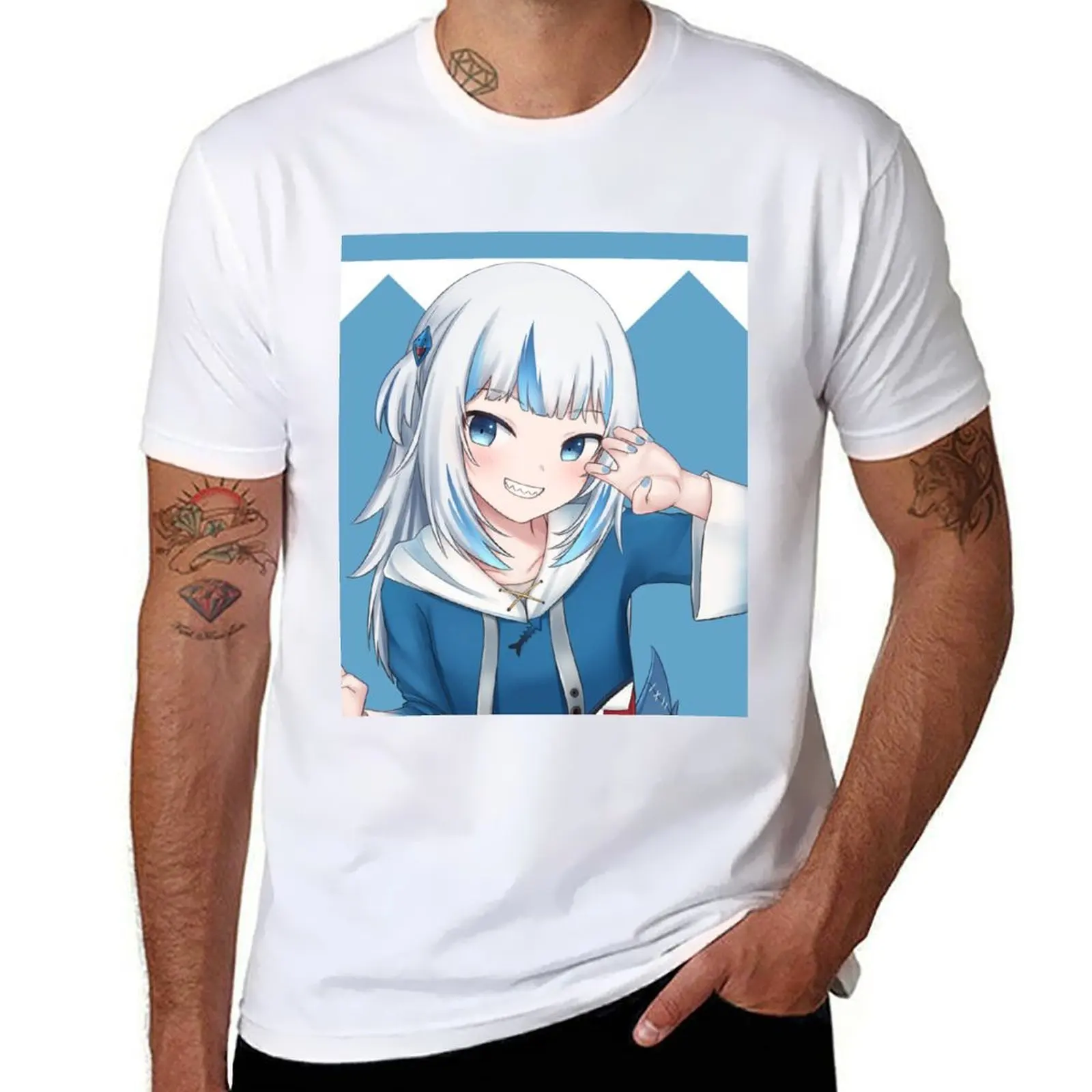 

gawr gura T-Shirt t shirt man designer man t shirt cotton T-Shirt