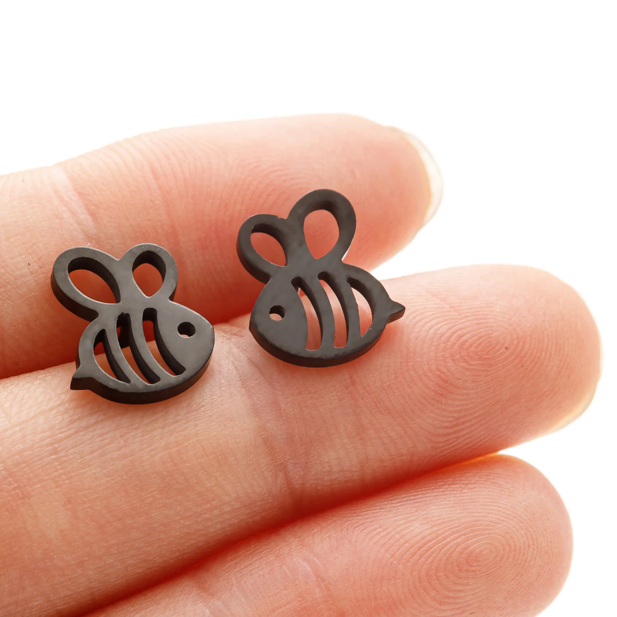 1Pair Small Bee Stud Earring Stainless Steel Mini Earrings For Women Girls Party Jewelry Gift