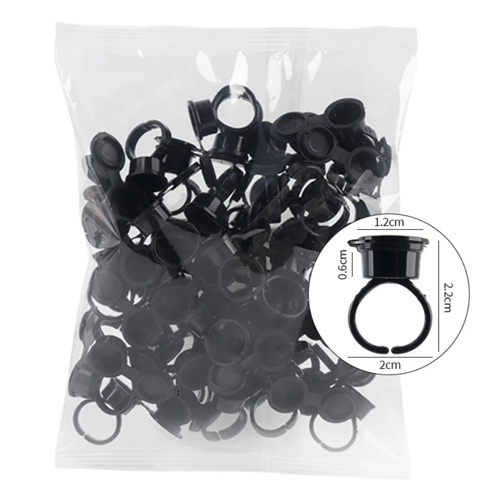 

50PCS Plastic Ink Ring Cups With Lid Multifunctional Pigment Holder Container Eyelash Extension Glue Tray Tool Accessories