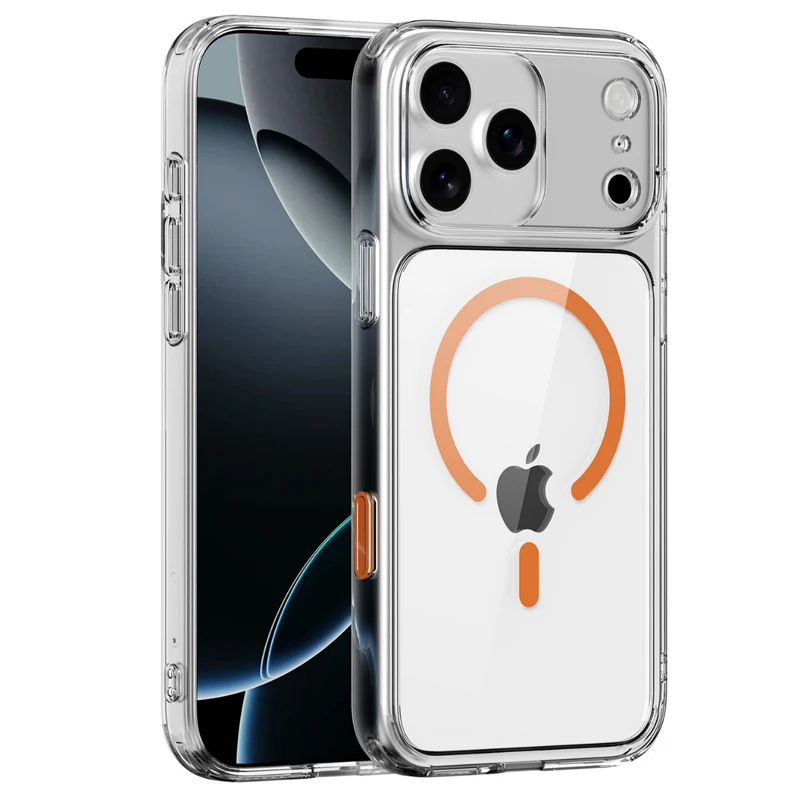 Przezroczyste etui z oryginalnym przyciskiem do obsługi aparatu, kompatybilne z MagSafe, do iPhone 18 Pro, 17 Air, 17 Pro Max, z funkcją bezprzewodowego ładowania, odporne na wstrząsy, twarde. — zdjęcie produktu 7