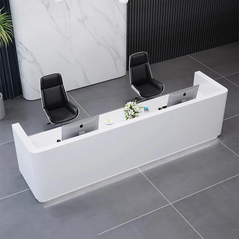 White Beauty Reception Desks Shop Modern Bar Luxury Industrial Restaurant Reception Desks Display Escritorio Lounge Furniture 6