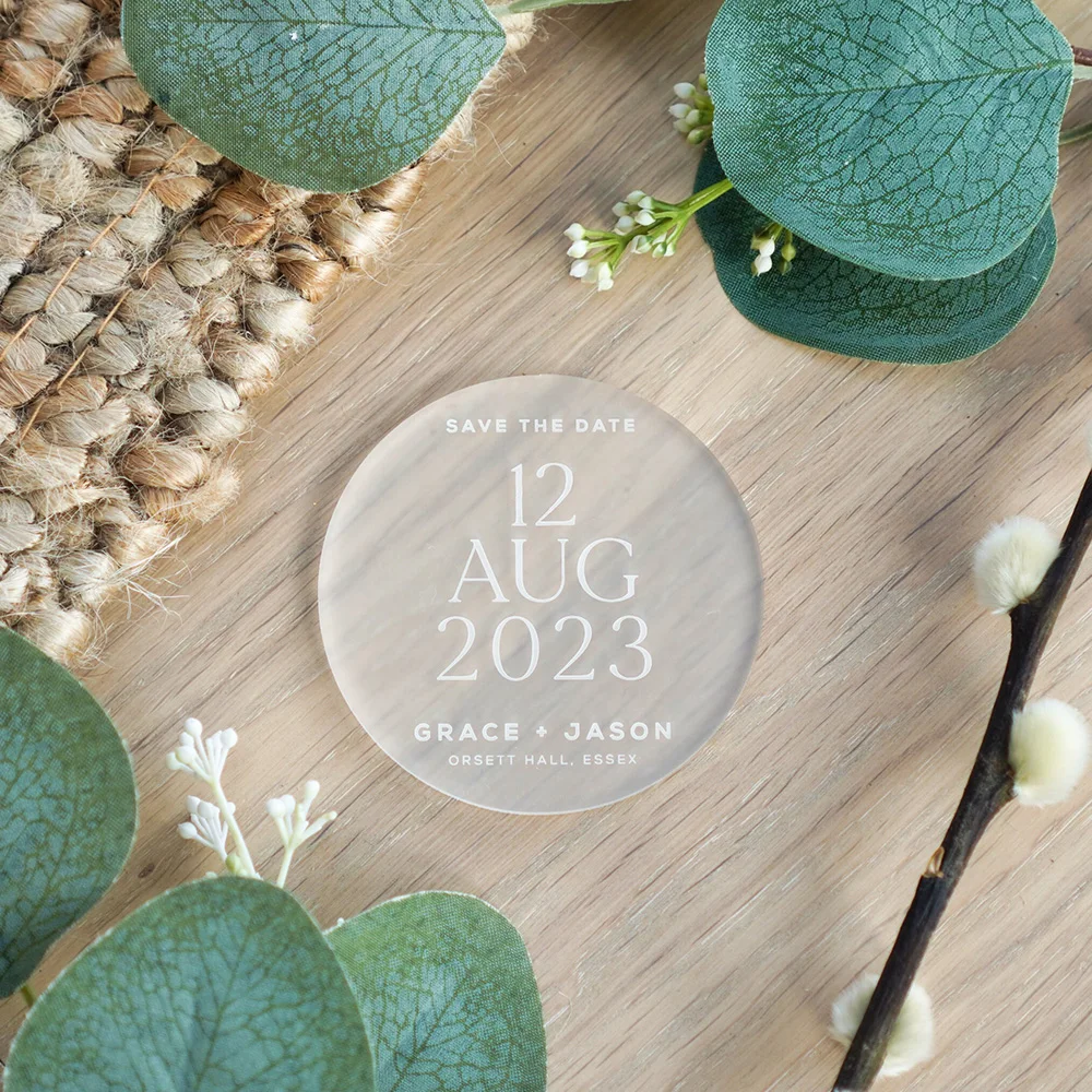 Personalized Acrylic Save The Date Cards Minimalist Wedding Seating Decor Custom Place Names Table Tags Invitations Modern Gifts