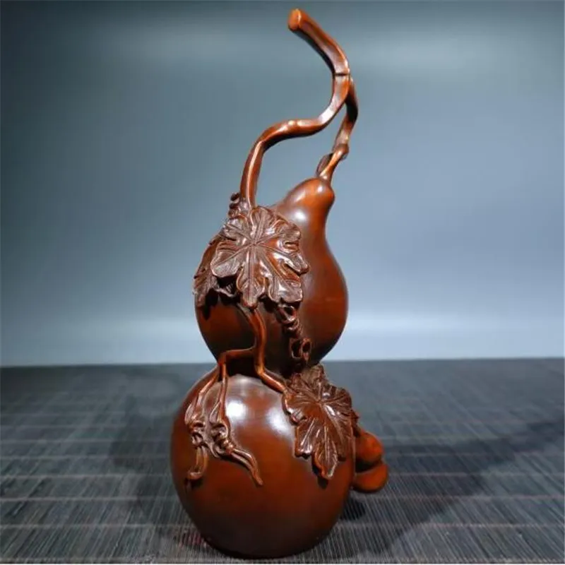 

Collection Archaize seiko Hand-carved boxwood recruit wealth gourd household desktop decoration crafts statue