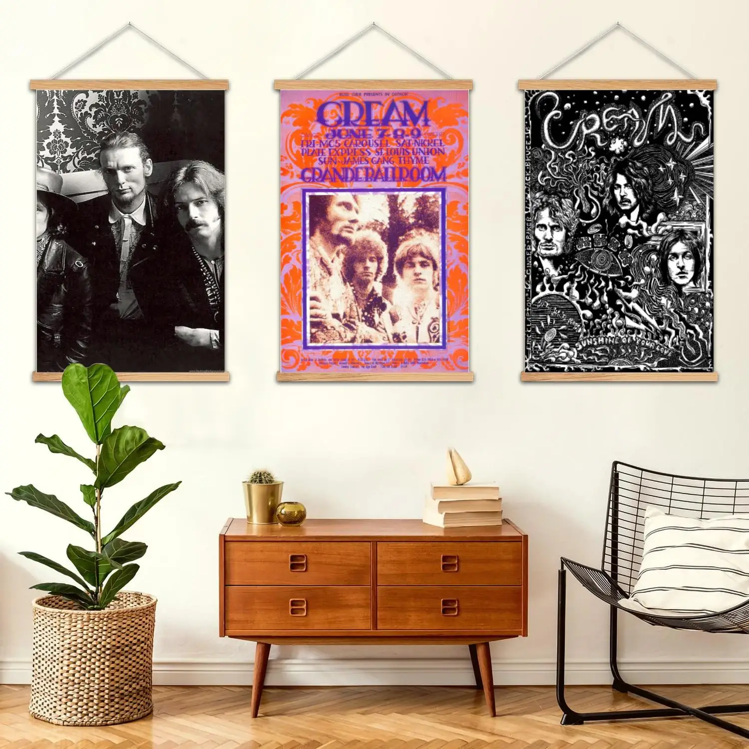 Cream Band Framed Wall Painting Canvas Art Poster, Wall Art,  Modern Family, Bedroom Decor, Posters,Decorative painting