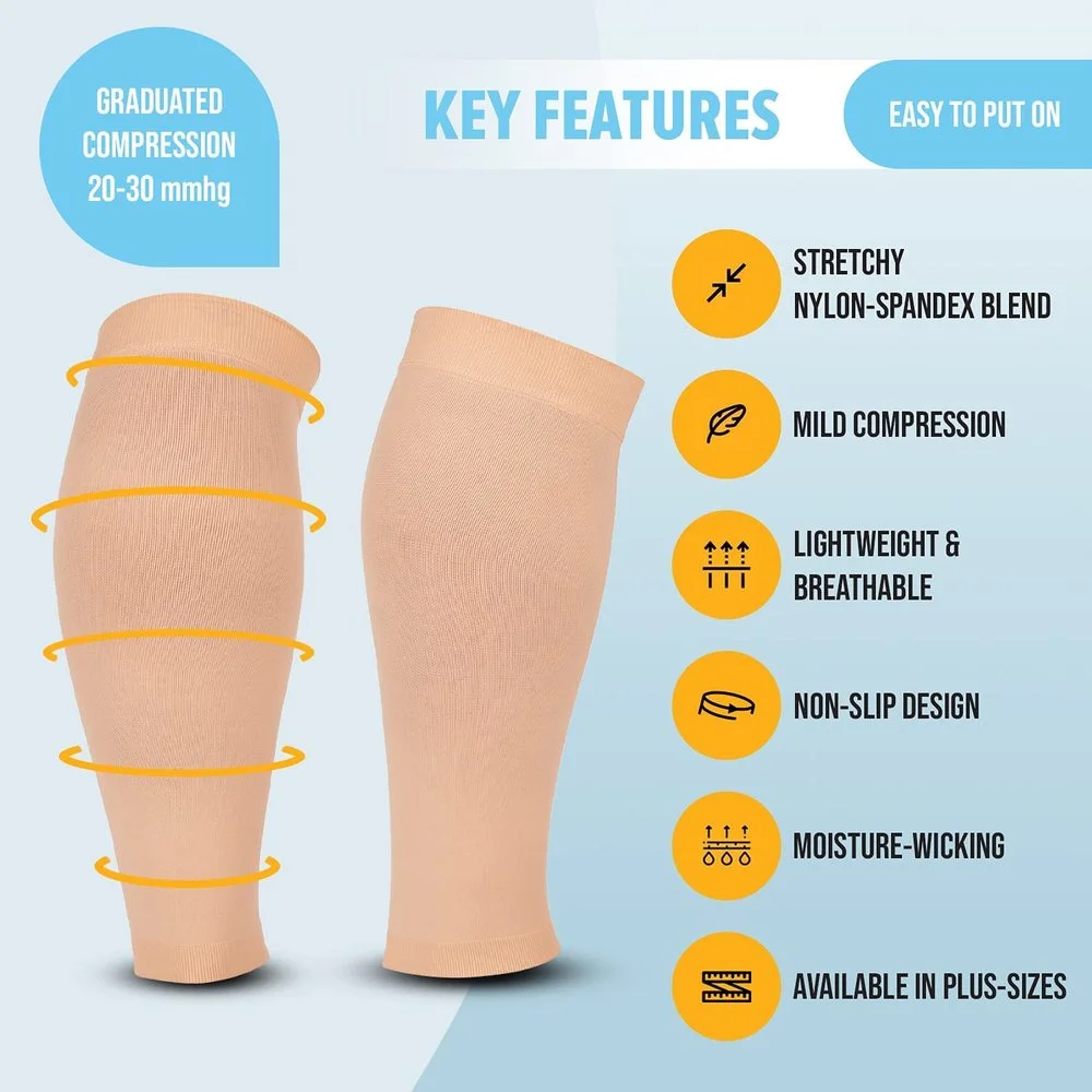1Pair Sports Calf Compression Sleeves Shin Splint Support Leg Compression Stockings for Recovery,Varicose Veins,Running,Cycling