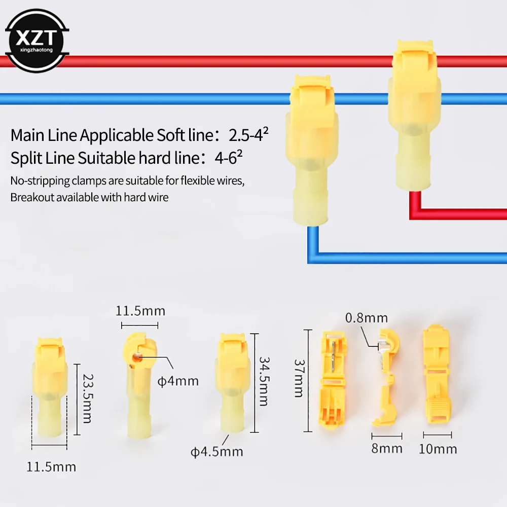 500 Pcs T-Tap Wire Connectors Quick Electrical Cable Connectors Snap Splice Lock Wire Terminals Crimp Hand Tool Set