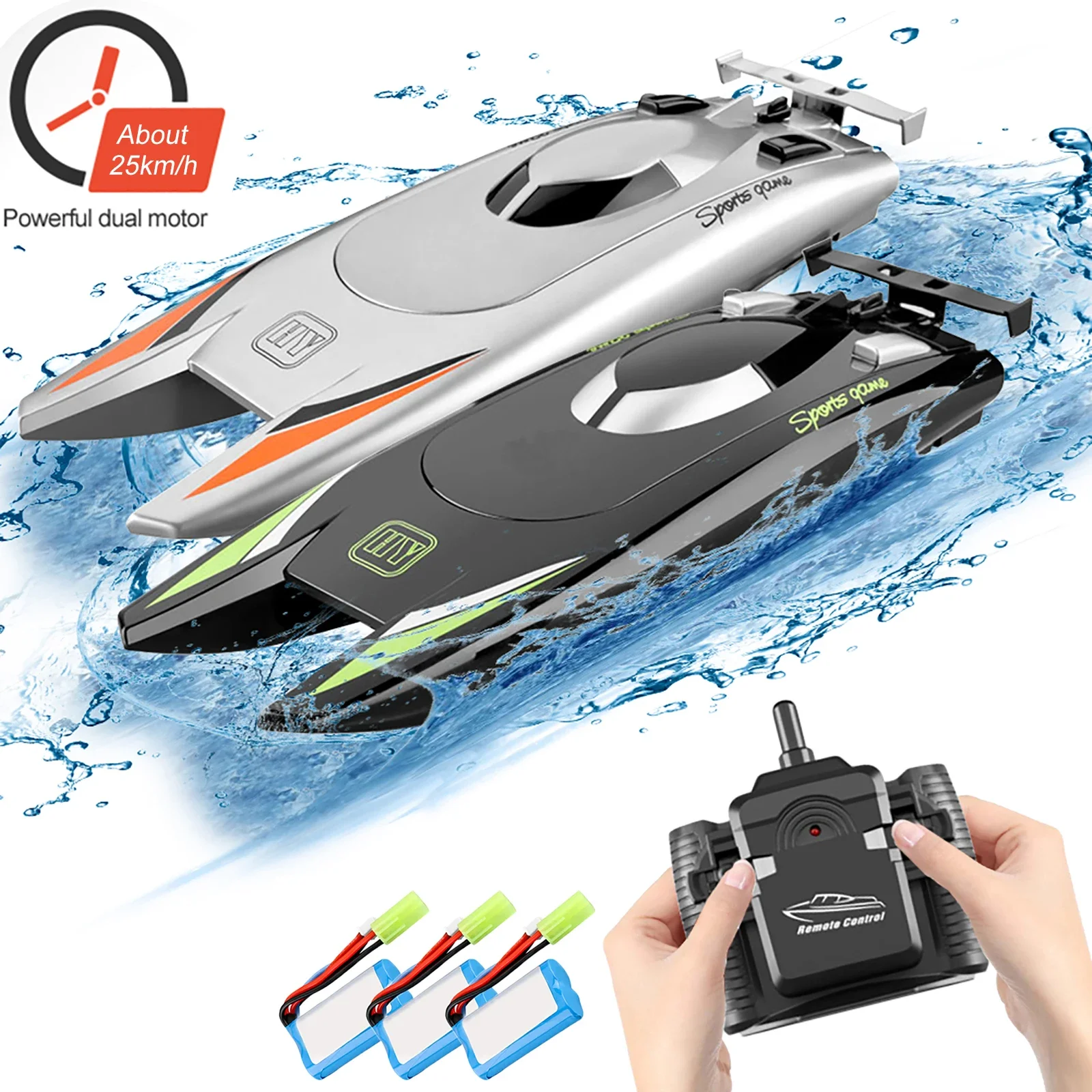 806 RC قارب 2.4Ghz 25 km/ساعة عالية السرعة التحكم عن بعد سباق السفينة المياه قارب سريع الأطفال لعبة مجسمة للبالغين والأطفال RC اللعب