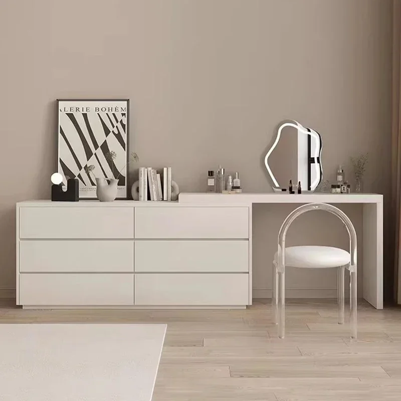 

Комоды для хранения в кремовом стиле, современные туалетные столики для хранения косметики, комоды с зеркалом, минималистичная мебель для дома Tocadores LLDT