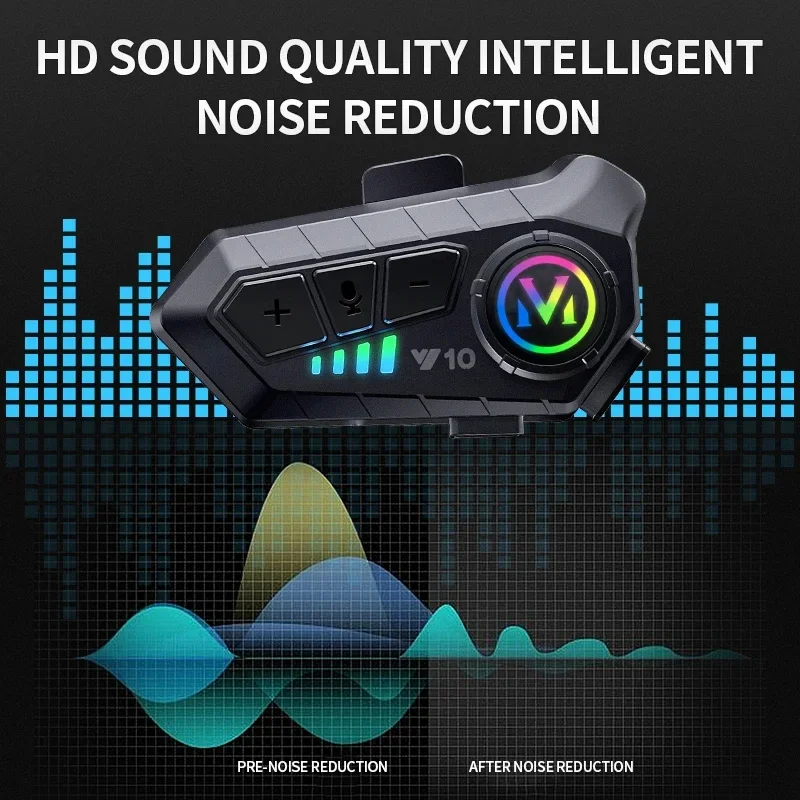 Bluetooth 5.3 Motorcycle Helmet Headset Y10 Waterproof Noise Reduction Motorcycle Earphones Soft/Hard Mac Helmet Earphones