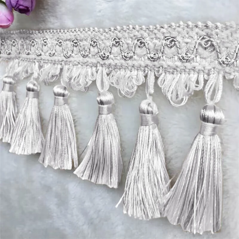 1M Tassel Fringe Trim Sewing Lace Craft Trimmings Edging Curtain Accessories Pendant Cushion Table Upholstery Sofa Decor Textile