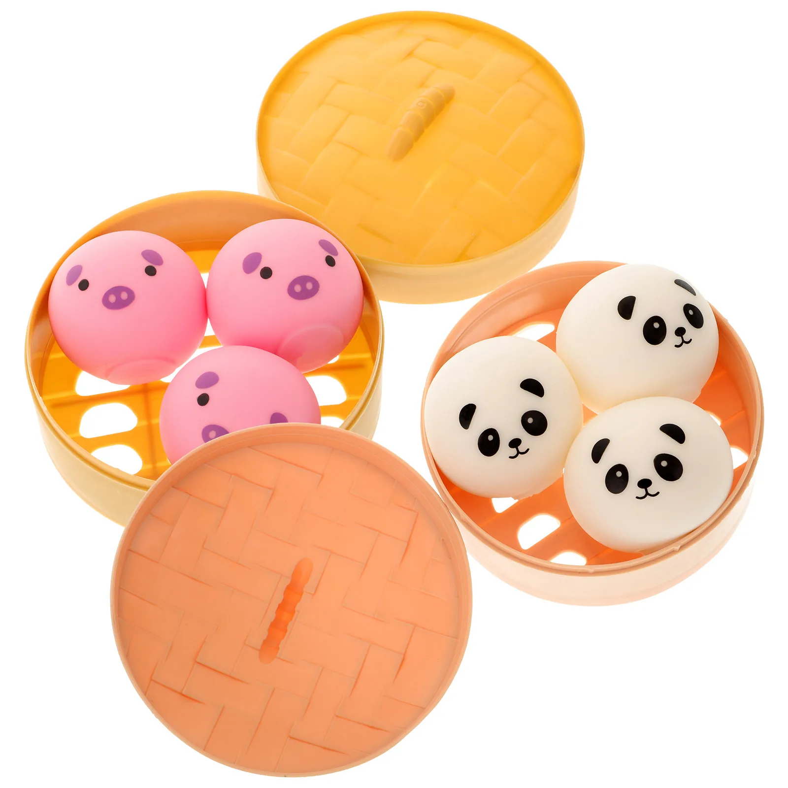 

2 Sets Relief Simulation Bun Toys 6 Pieces Shape Squeeze Stretchy Dumpling Stretchy Bun Toy Anti Pressure