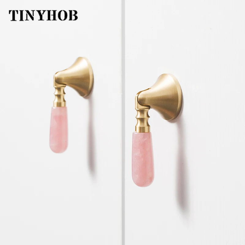 Pink Crystal Knobs and Handles Dresser Drawer Knobs Kitchen/Wine Cabinet Handles Pink Furniture Handle Hardware With Screws